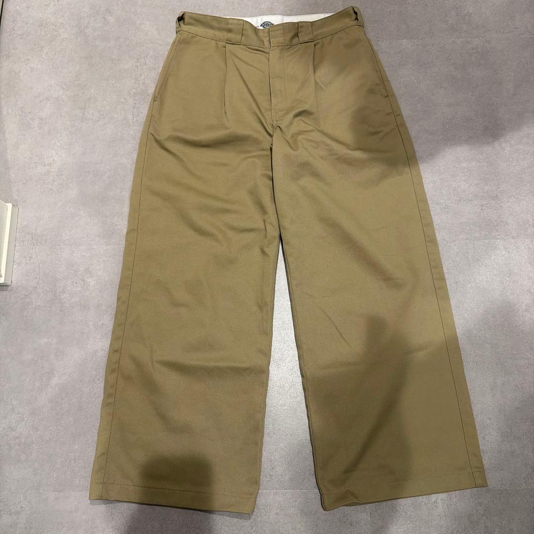 ok.soon×dickies wide chino pants ベージュ L