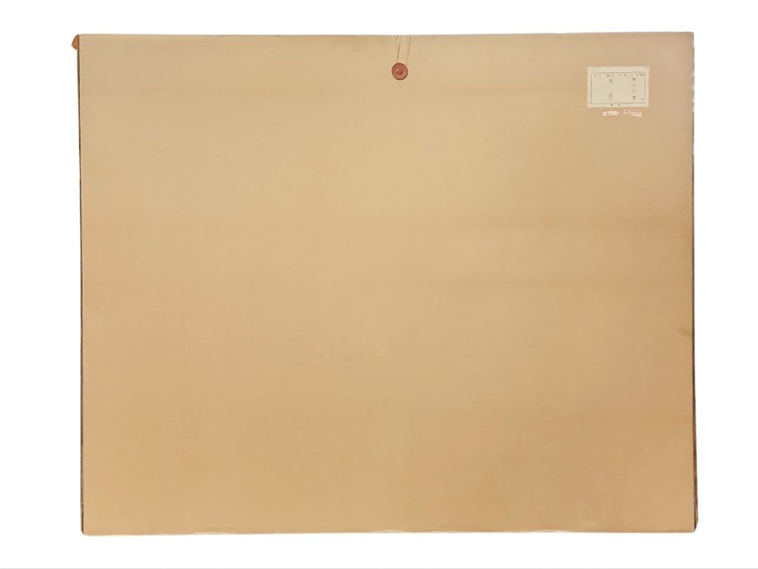 表千家 堀内宗心(兼中斎)画『白張 黒塗縁 曳舟画 風炉先屏風』共板 紙箱