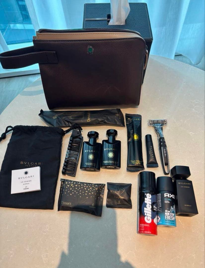 エミレーツ航空　ファーストクラス　アメニティBVLGARI メンズ