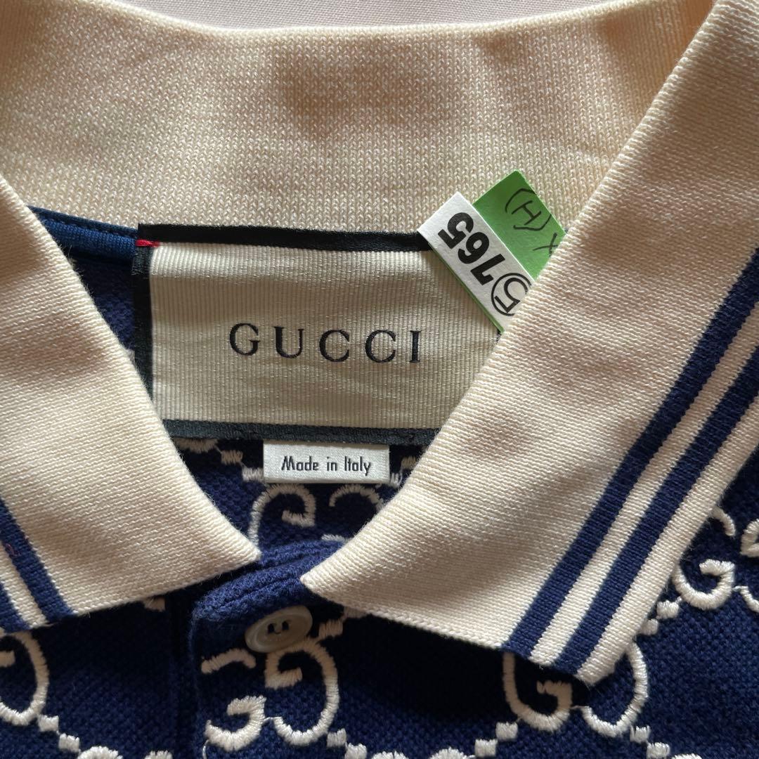 GUCCI GGロゴポロシャツ ネイビー サイズ14 (L)