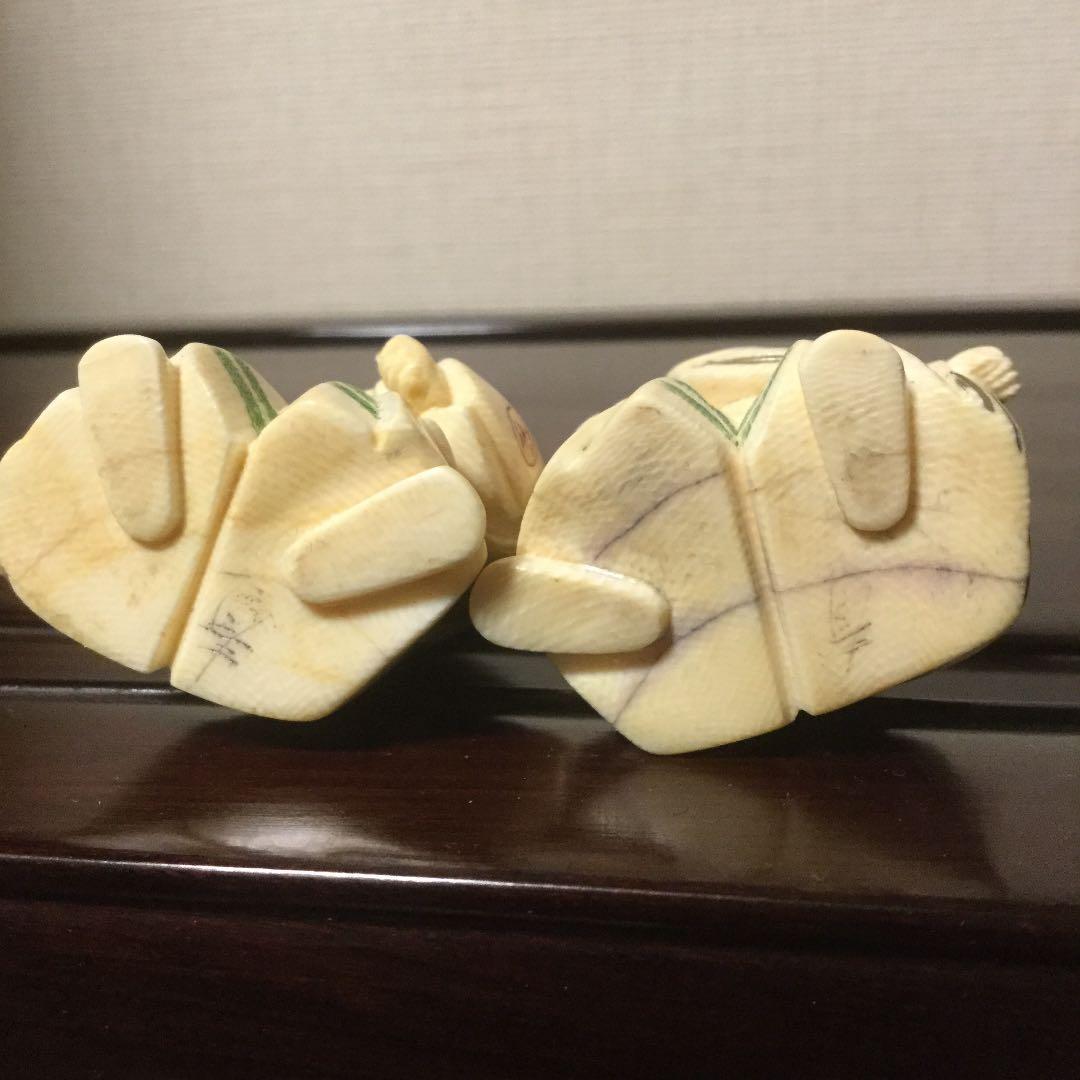 古い根付一対