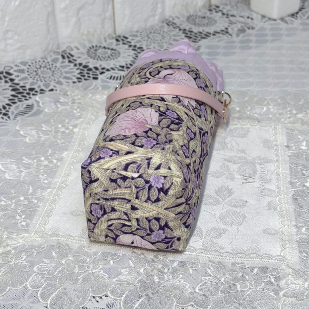 ペットボトルカバー　ウィリアムモリス　ピンパーネル/パープル　ハンドメイド