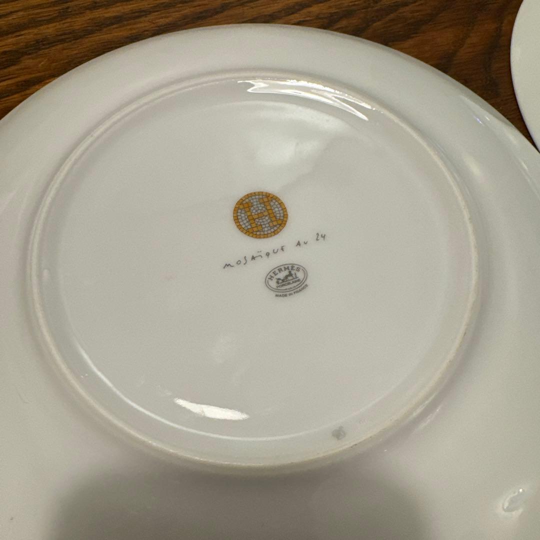 美品 HERMES エルメス デザートプレート モザイク 24 ゴールド 2枚