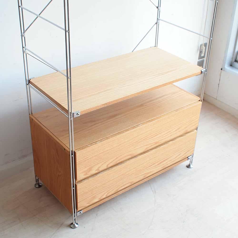 無印良品/MUJI オーク材 ステンレスユニットシェルフ ZR24335