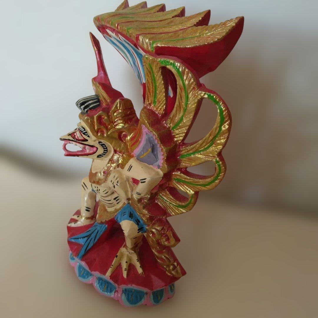 木彫り　ガルーダ　置物　魔除け