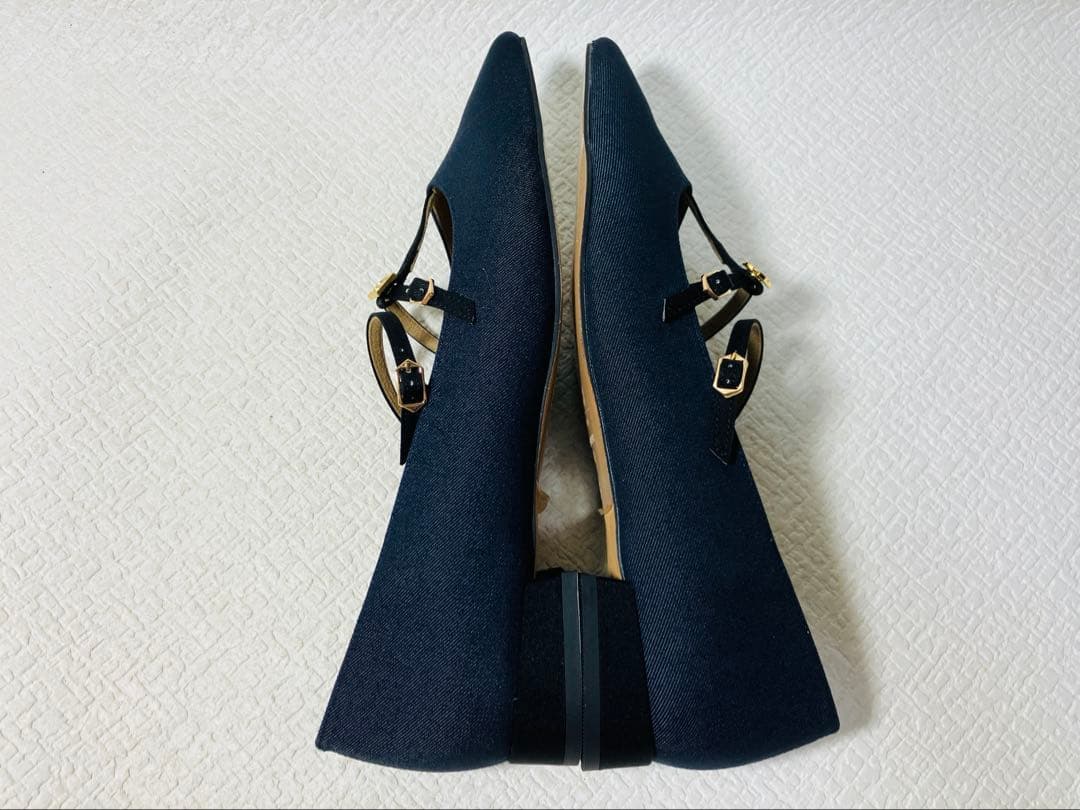 SH73◆新品◆Le Talon GRISE ダブルTストラップフラット24.0