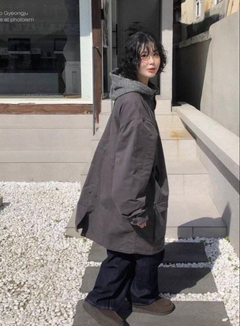 COYSEIO WASHED MILITARY ジャケット ダークグレー