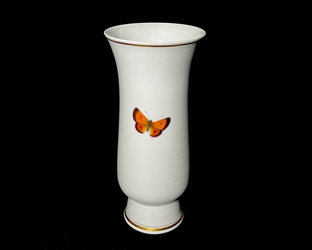 Meissenマイセン/※極美品1級品　自然主義　 尾状花序 蝶　 大型花瓶
