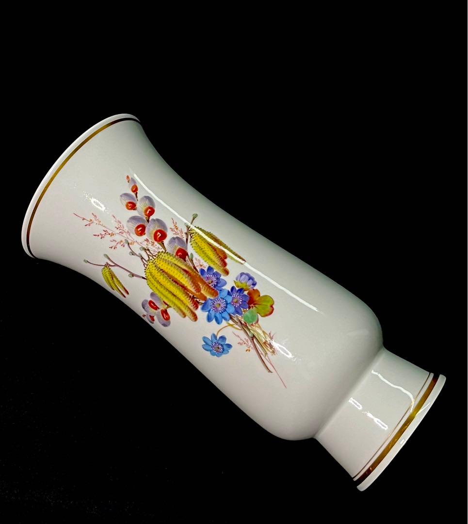 Meissenマイセン/※極美品1級品　自然主義　 尾状花序 蝶　 大型花瓶