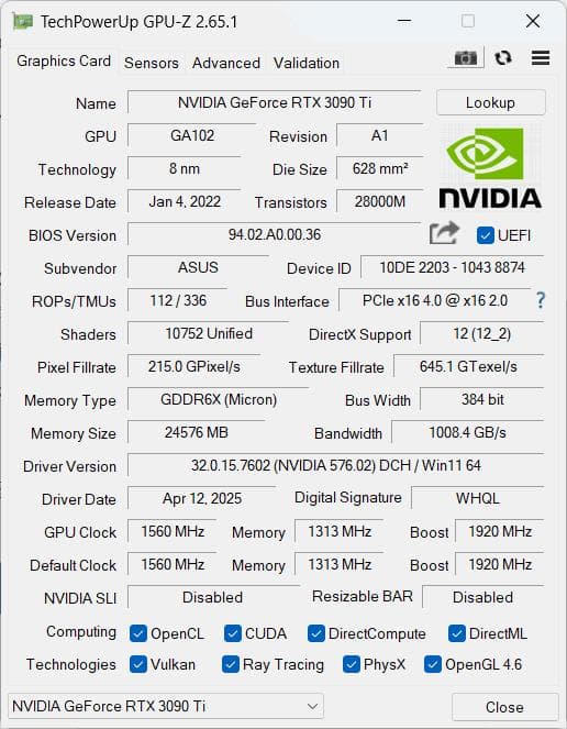 グラフィックボード・グラボ・ビデオカード ASUS TUF RTX 3090 Ti OC 24GB