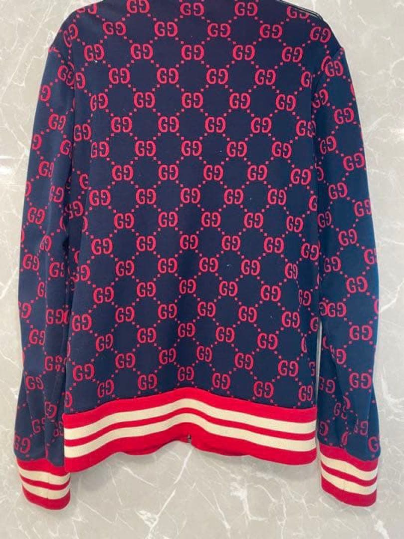 GUCCI GGロゴジャージ Mサイズ ネイビー/レッド