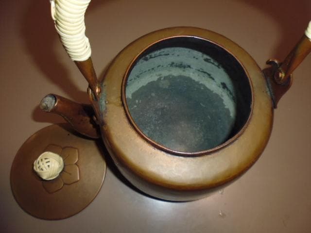 中古　京都　有次　銅やかん＊薬缶2.2Lくらい。茶沸かし