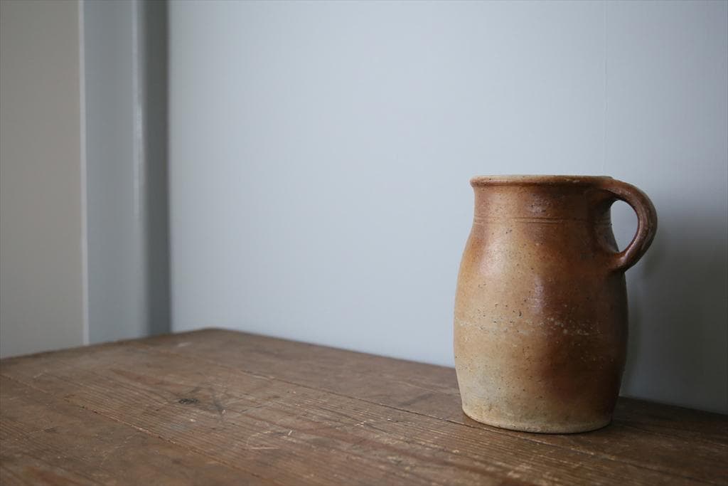 フランスアンティーク陶器ボトル/土器/花瓶/花器フラワーべース(92-149-1