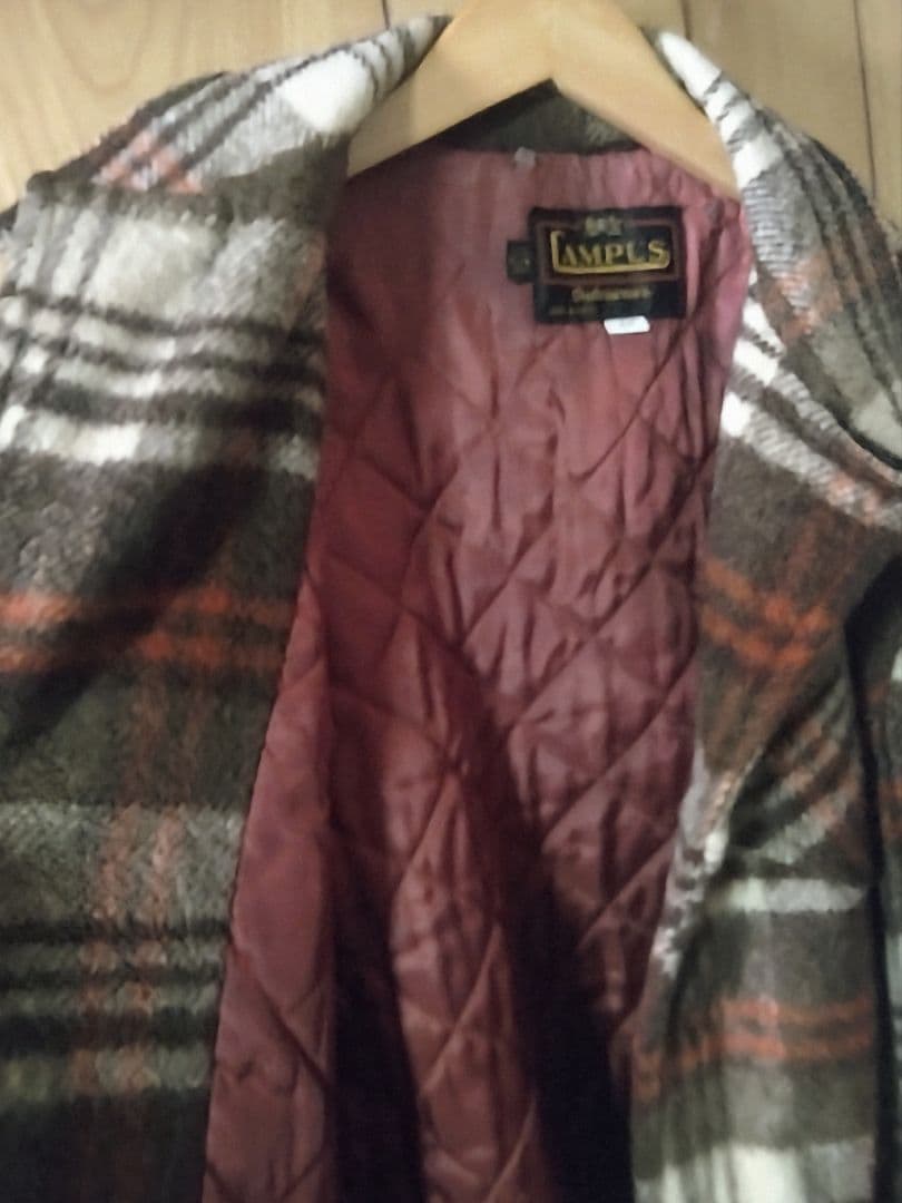 ​【USA製44】60s CAMPUS ウールチェック ランチコート XL