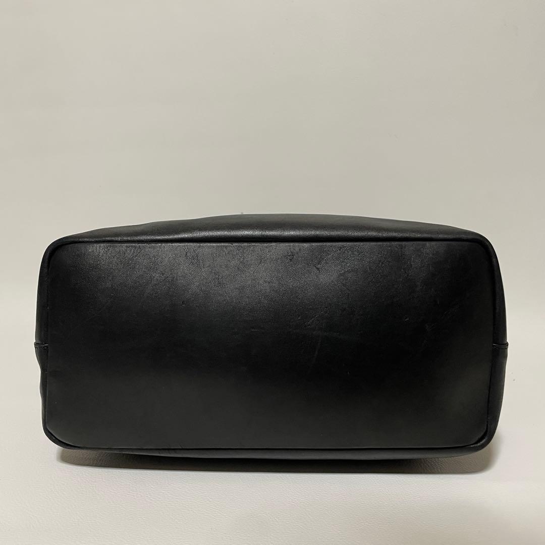【良品】GUCCI グッチ　ショルダーバッグ　オールレザー　バンブー　ブラック
