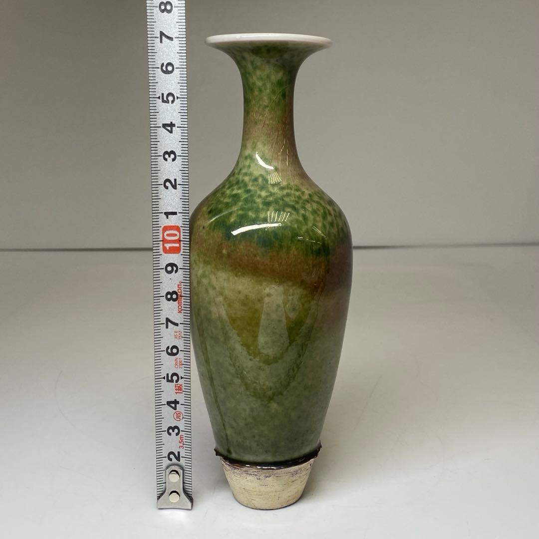 中国清時代 辰砂花瓶 h17cm 東キ7-1129☆2F トヒル