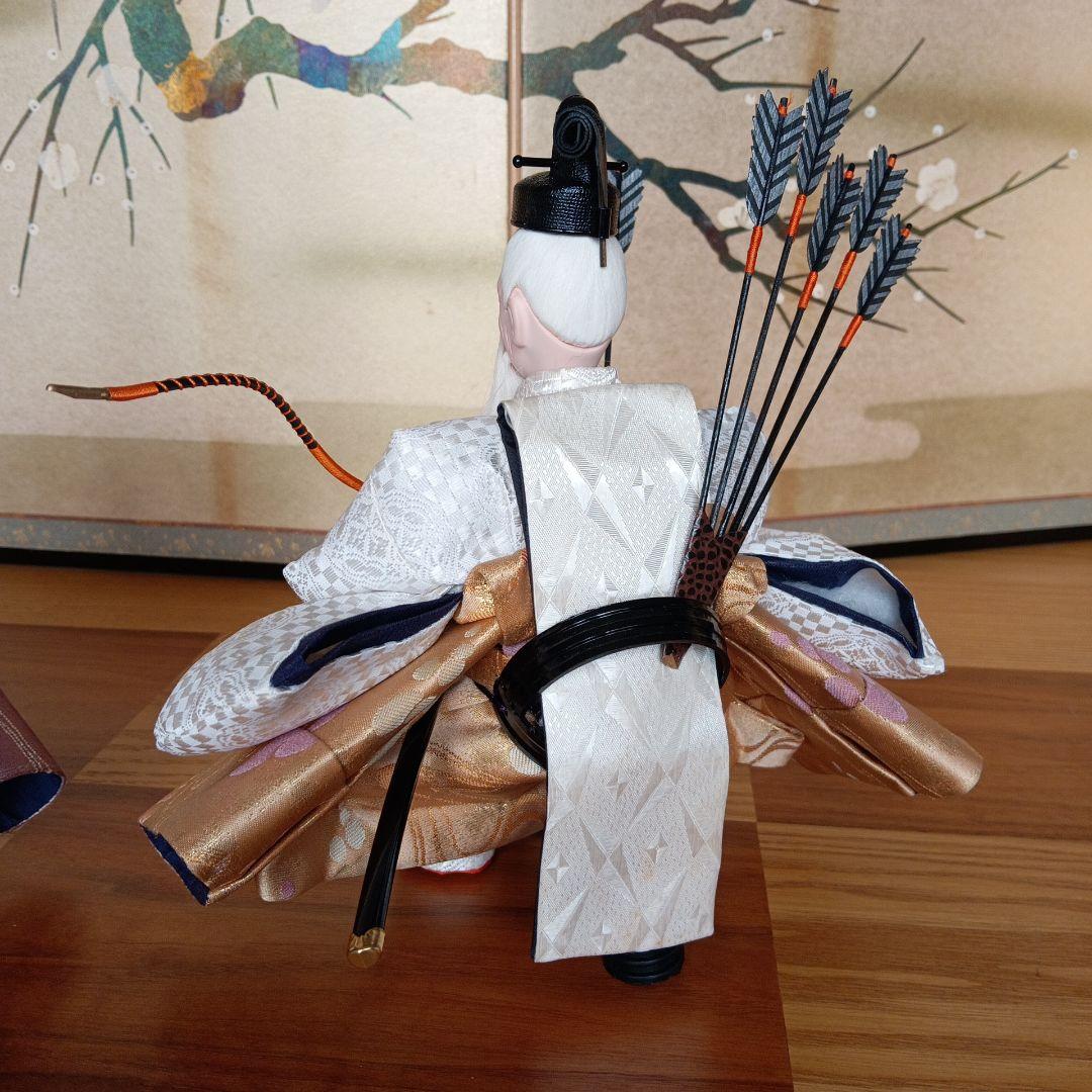 京雛人形☆右大臣・左大臣☆　隨身　豪華京錦織　刀、弓付属