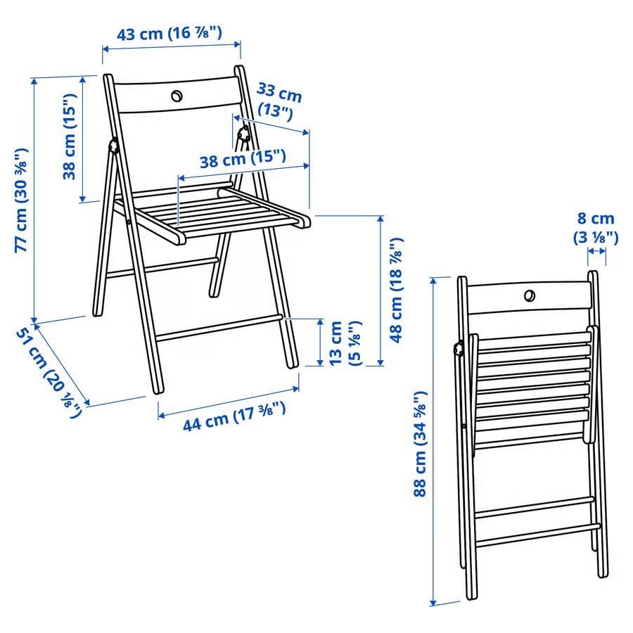 【東京都／手渡し】IKEA TERJE FRÖSVI　折りたたみチェア　4脚