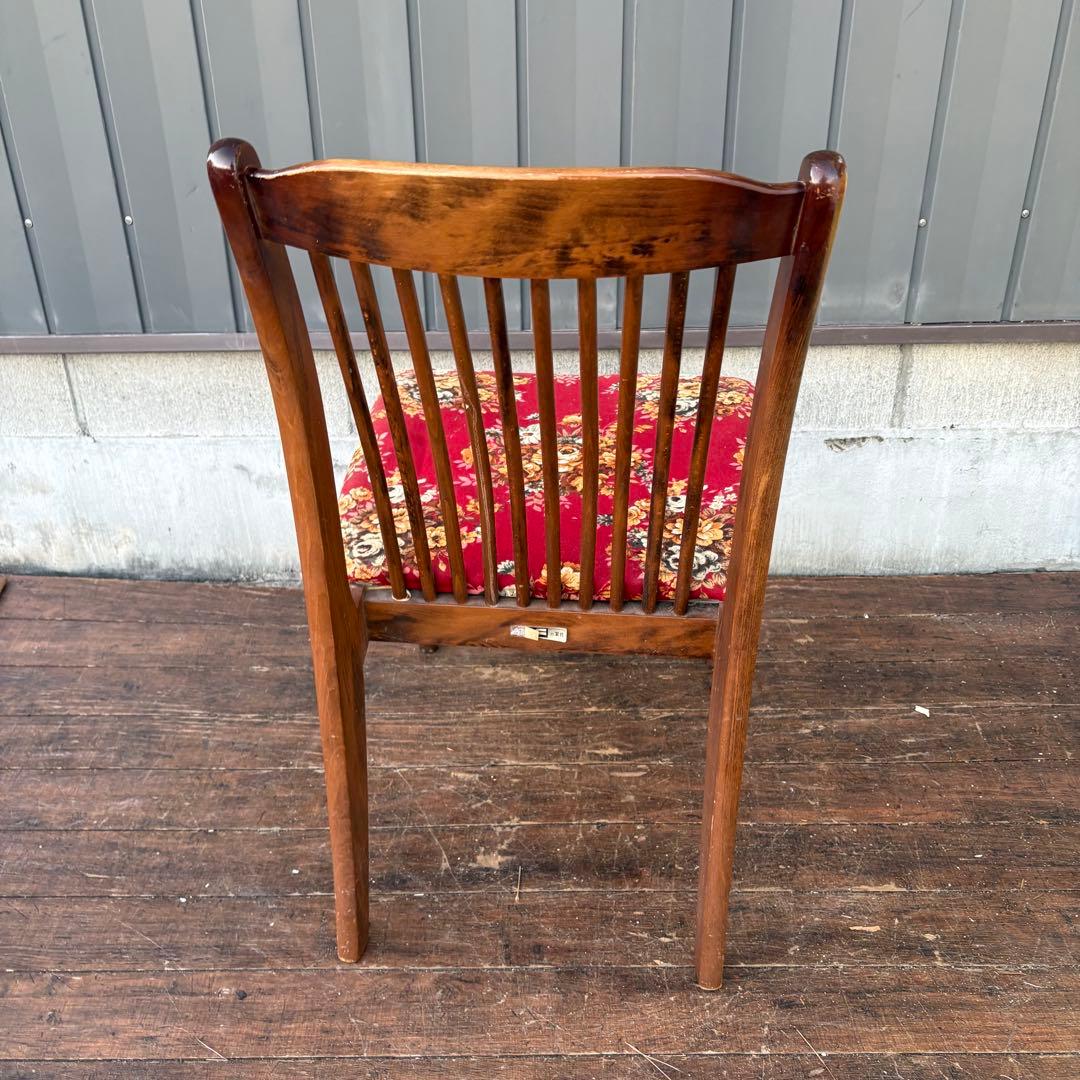 B4② 昭和レトロ アイエフ家具 木製 花柄ダイニングチェア ビンテージ 古家具