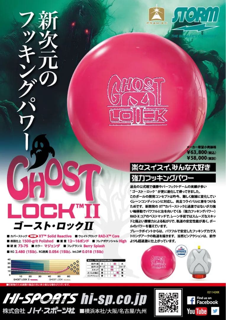 送料込み【新品】ゴースト・ロックⅡ　ストーム　15ポンド4オンス1