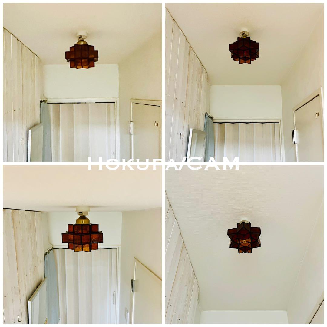 天井照明 シーリングライト Hokupa/CAM ステンドグラス E26 LED