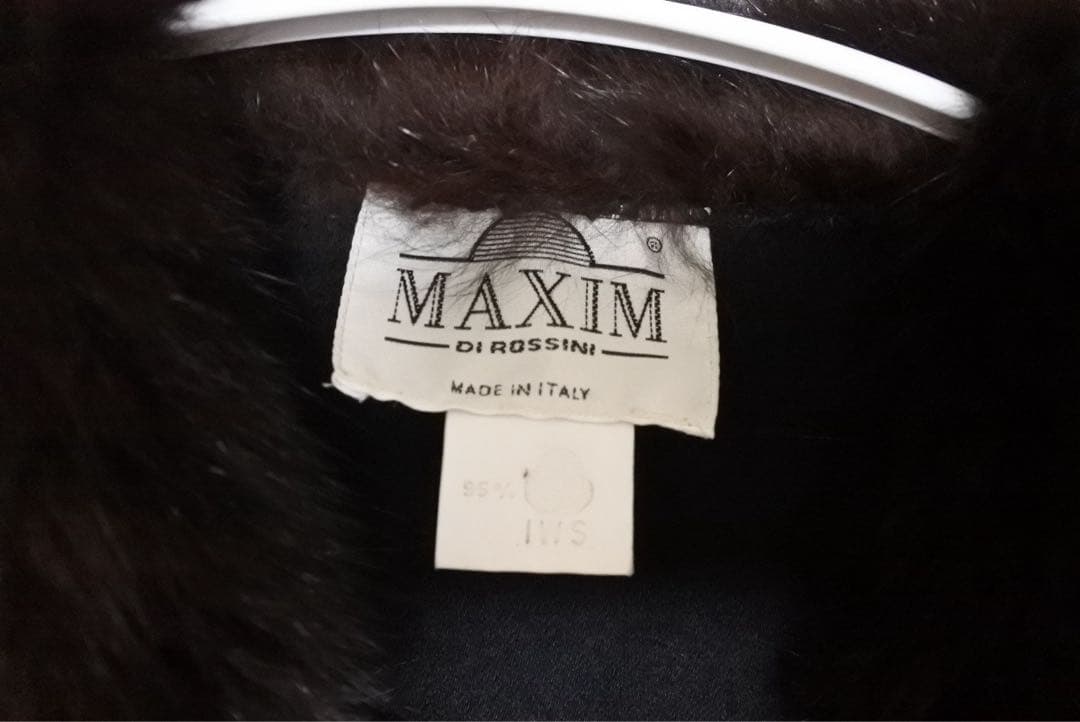 【MAXIM】フォックスファー ポンチョ 黒 イタリア製