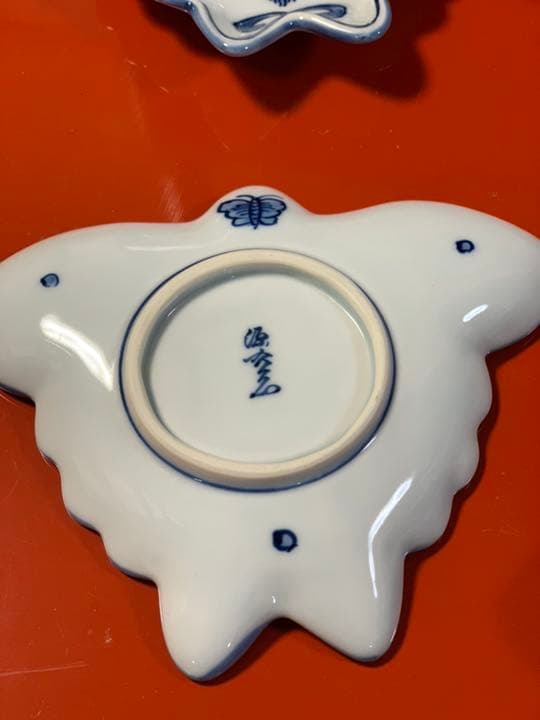☆貴重☆  源右衛門窯 古代染付寄銘々皿　美品
