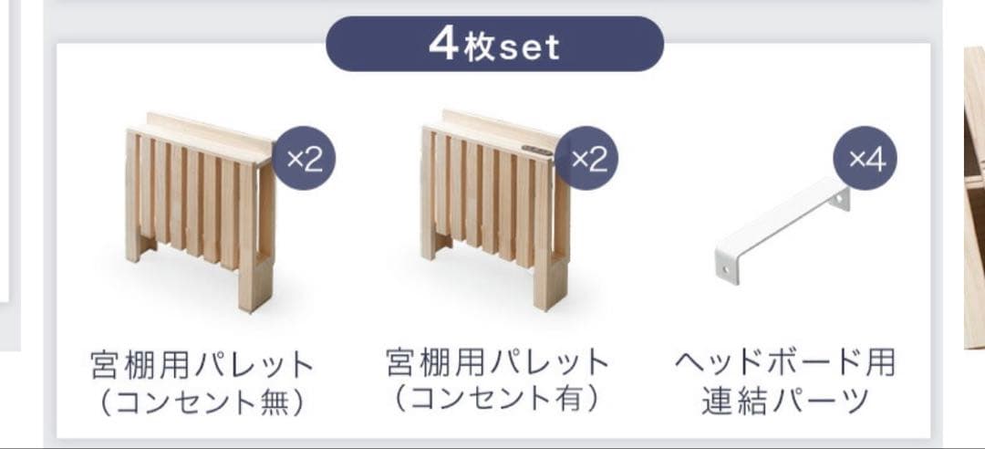 【タンスのゲン】パレットベッド専用多機能ヘッドボード