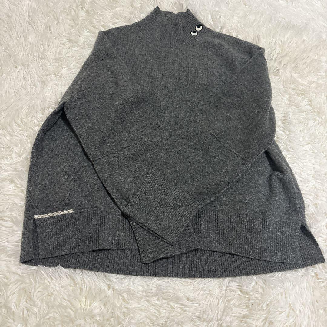 【試着のみ美品】アニヤハインドマーチ　ユニクロ　カシミヤ　ニット　グレー　L