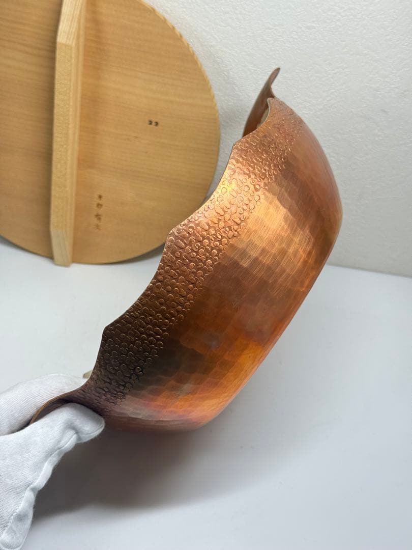 京都 有次 最高級 銅製 両手鍋 木蓋付き 22cm