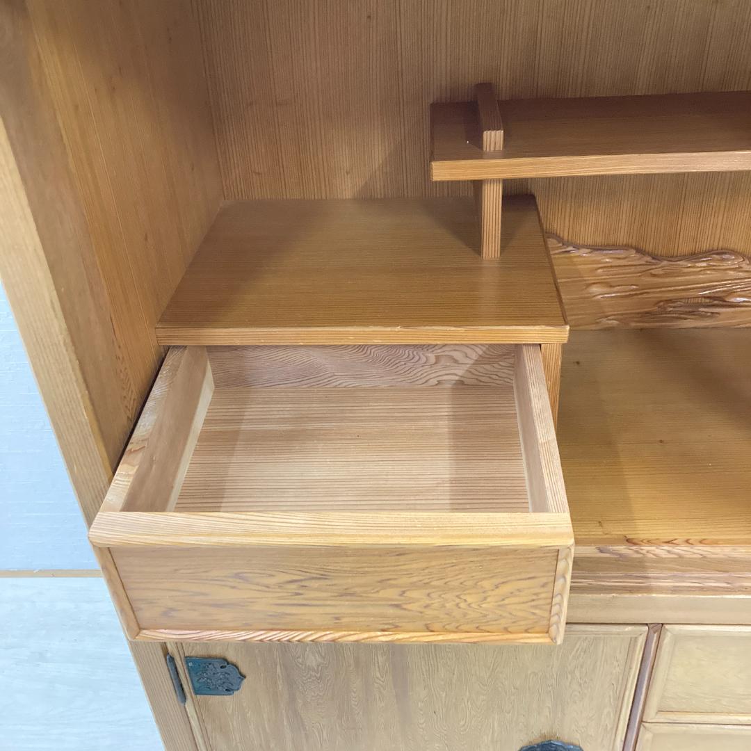 屋久杉　飾り棚　茶棚　茶箪笥　水屋　キャビネット 漆塗り　民芸　古民家