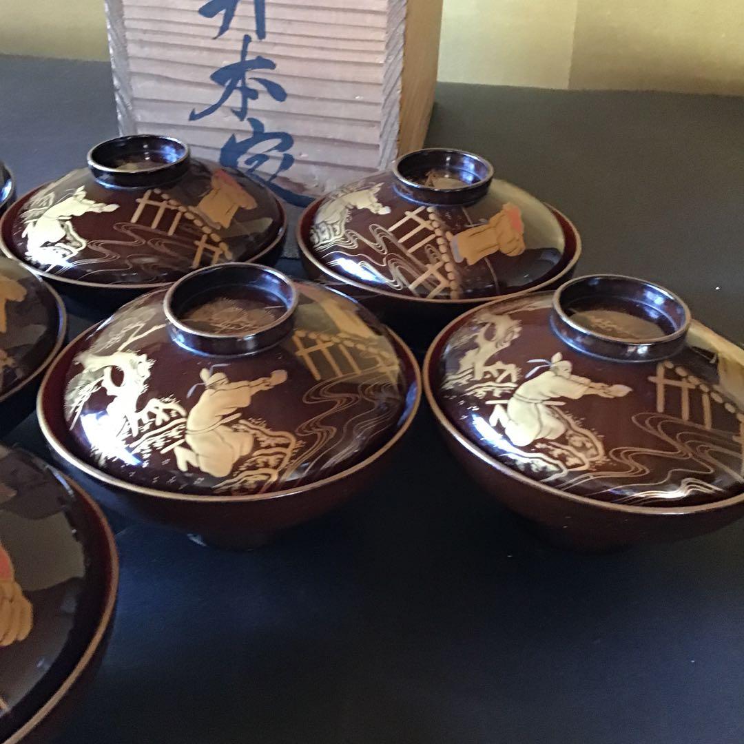 輪島金蒔絵椀7客　江戸期　希少
