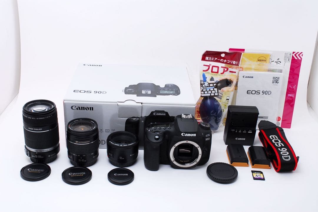 Wi-Fi/動画Canon EOS 90D標準&望遠&単焦点トリプルレンズセット