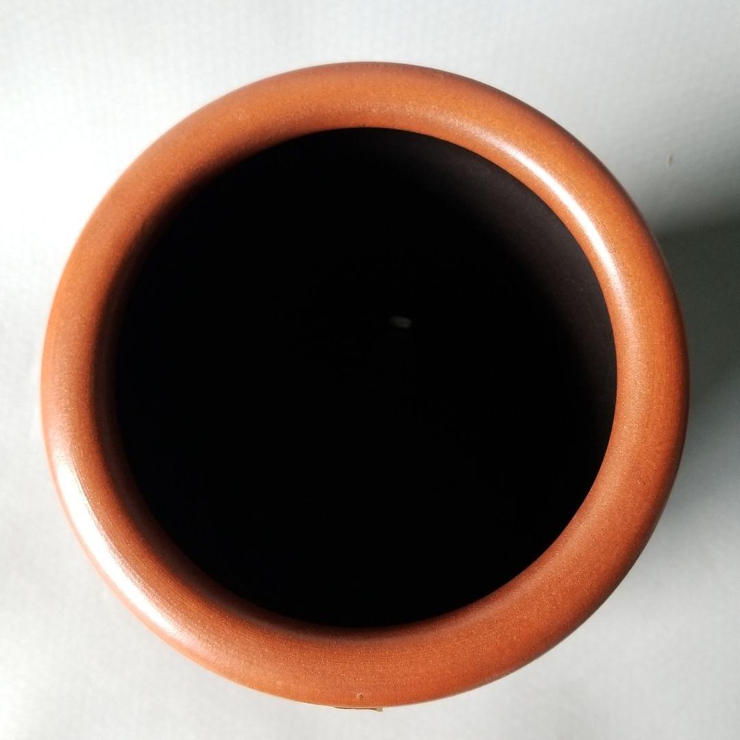 お値下げしました⤵信楽焼傘立て  火色線彫り 高さ４０cm