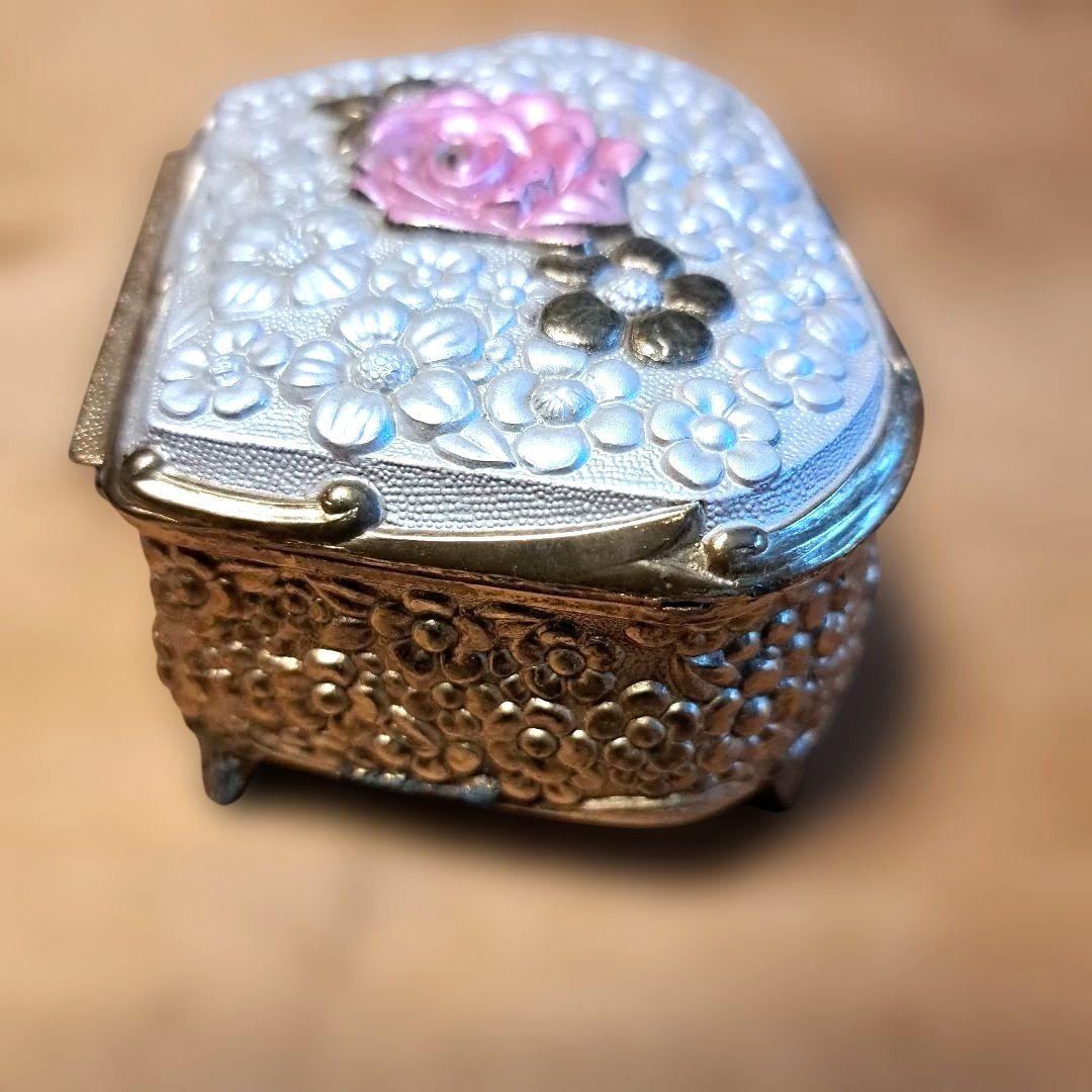 昭和 レトロ 小物入れ コンパクト アクセサリーケース 花柄 イタリア