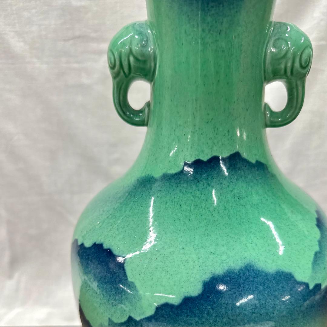 九谷焼、山かすみ花瓶、高さ38cm