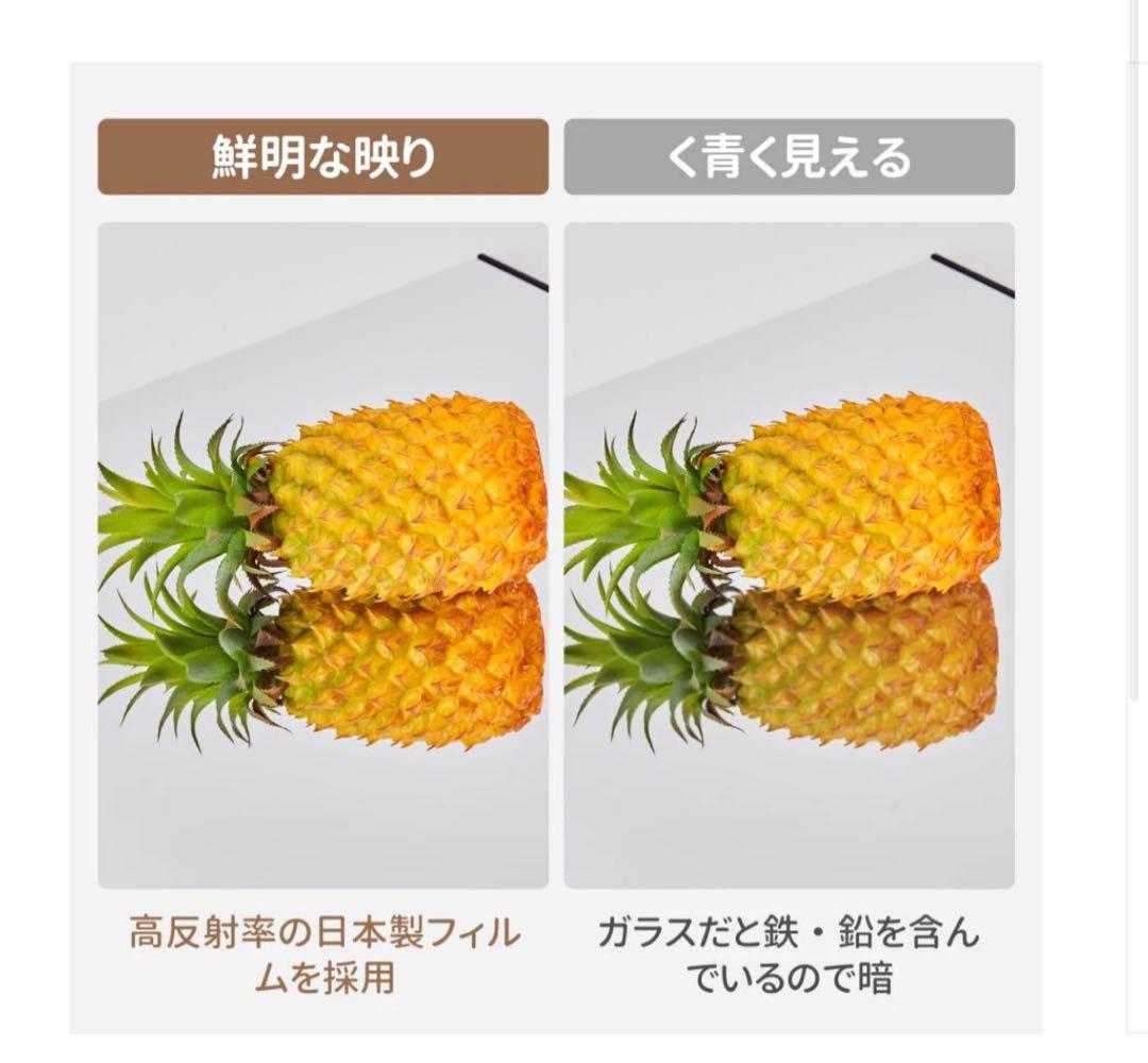 軽壁掛け鏡160x60cm白