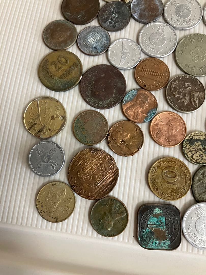 小型50銭銀貨等　古銭、雑銭、外国、銅貨まとめ
