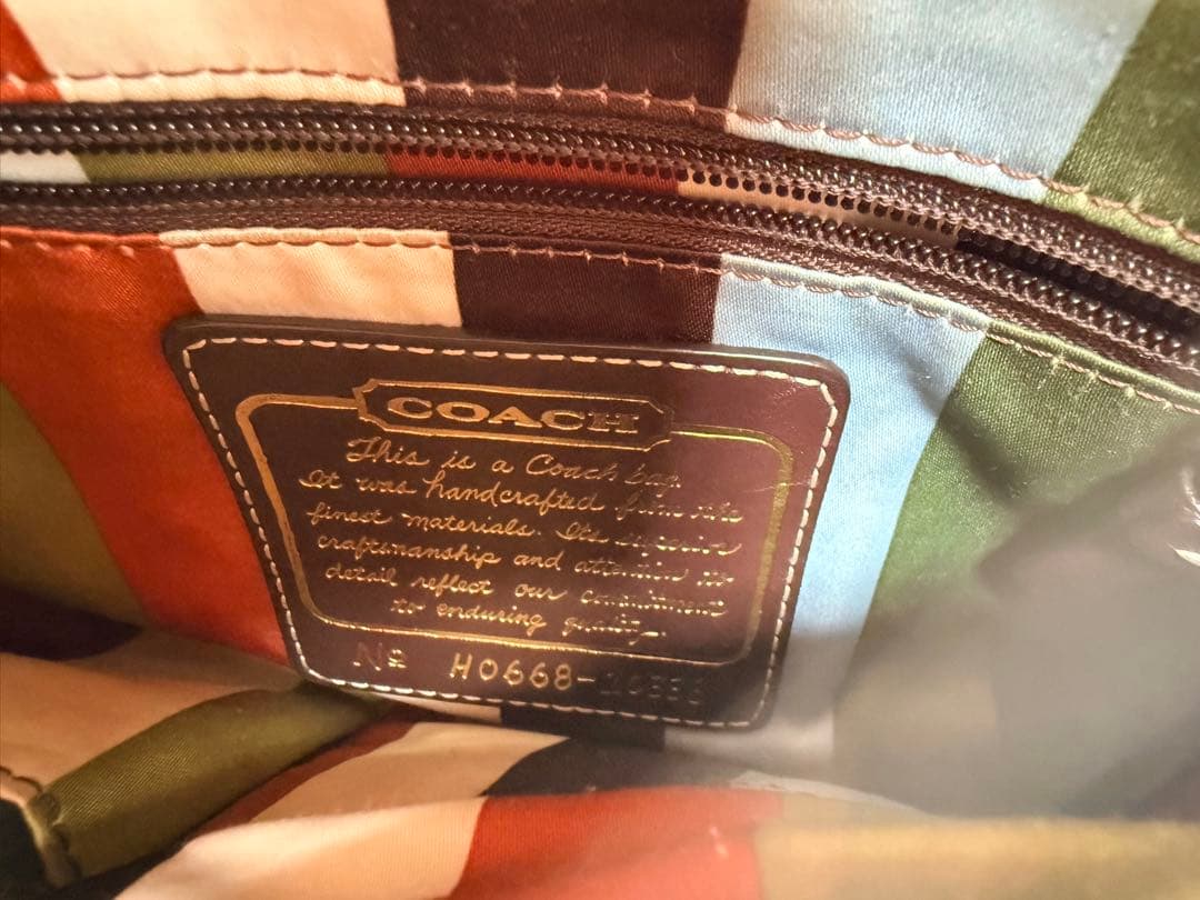COACH ワンショルダー バッグ シグネチャー ターンロック ベージュ