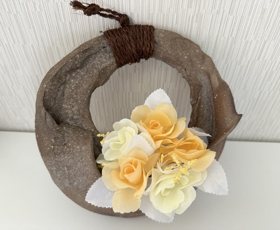 花器　陶器　花瓶　華道　生け花　いけばな　壁掛け　変形花器　花展 陶芸家