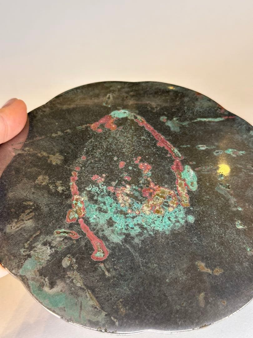 龍文・祥雲文 銅鏡 銅緑あり 時代物 中国古董品 コレクション