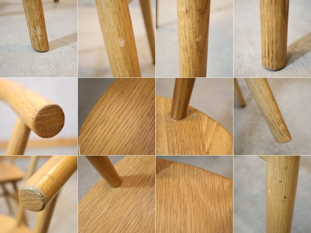 無印良品 MUJI オーク無垢材 ダイニングチェア 2脚アームチェア ボウバック