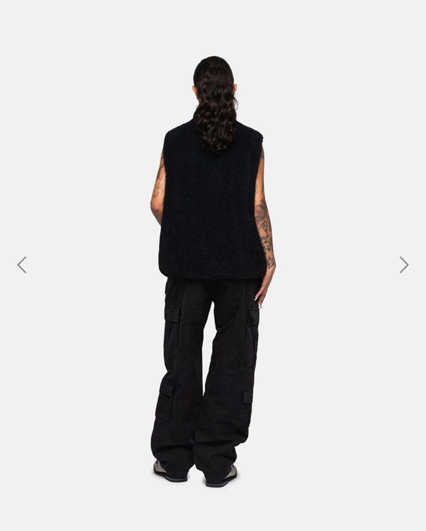 最終価格 stussy sherpa reversible vest Black