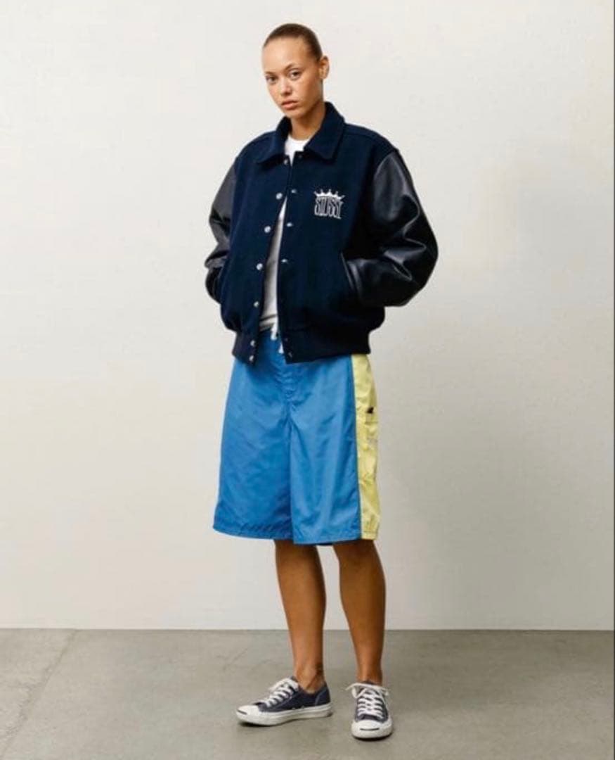 希少 STUSSY KING VARSITY JACKET スタジャン