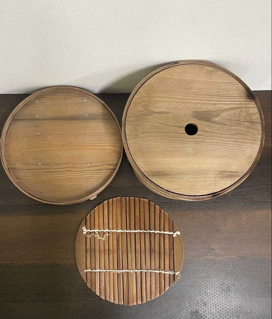 【12月限定】餅つき 蒸し器 和せいろ3段羽釜セット 木製昭和レトロお正月古民家