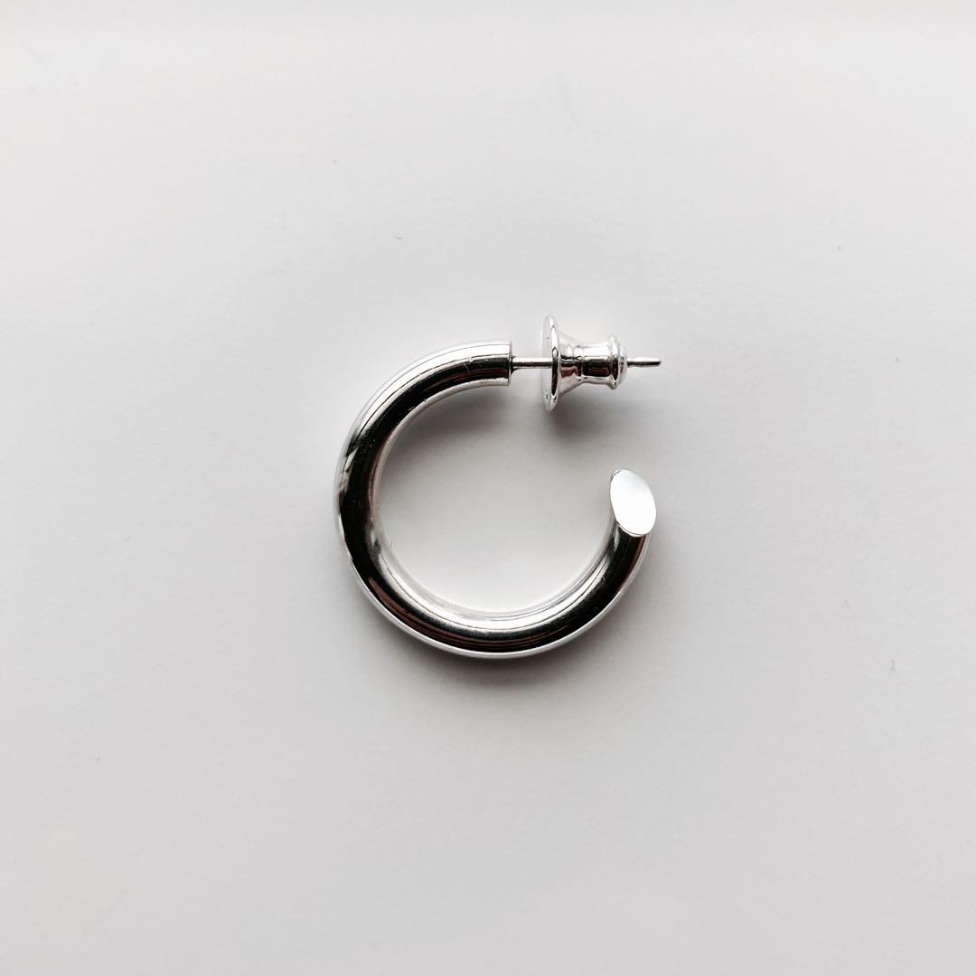 新品 【 3mm×21mm 】両耳用 シルバー925 フープピアス