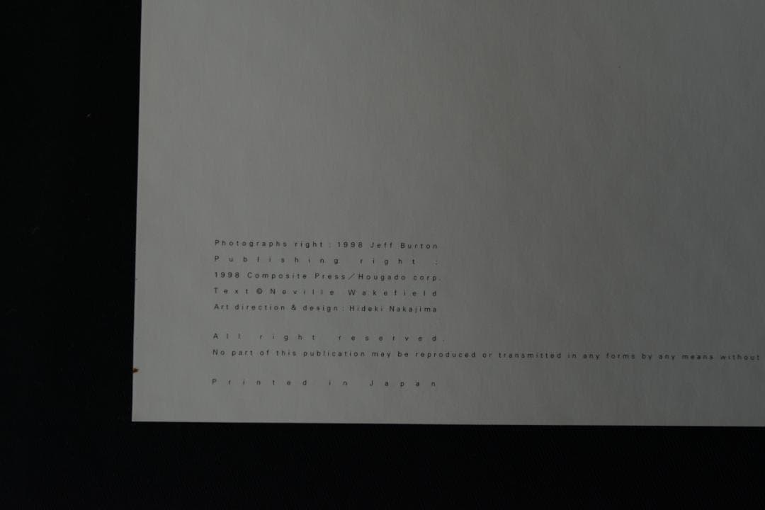 【jeff burton：untitled】限定2.000部　1998年