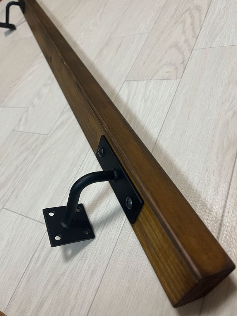 ウッド手摺り 80cm 階段手すり 壁手すり 木とアイアン