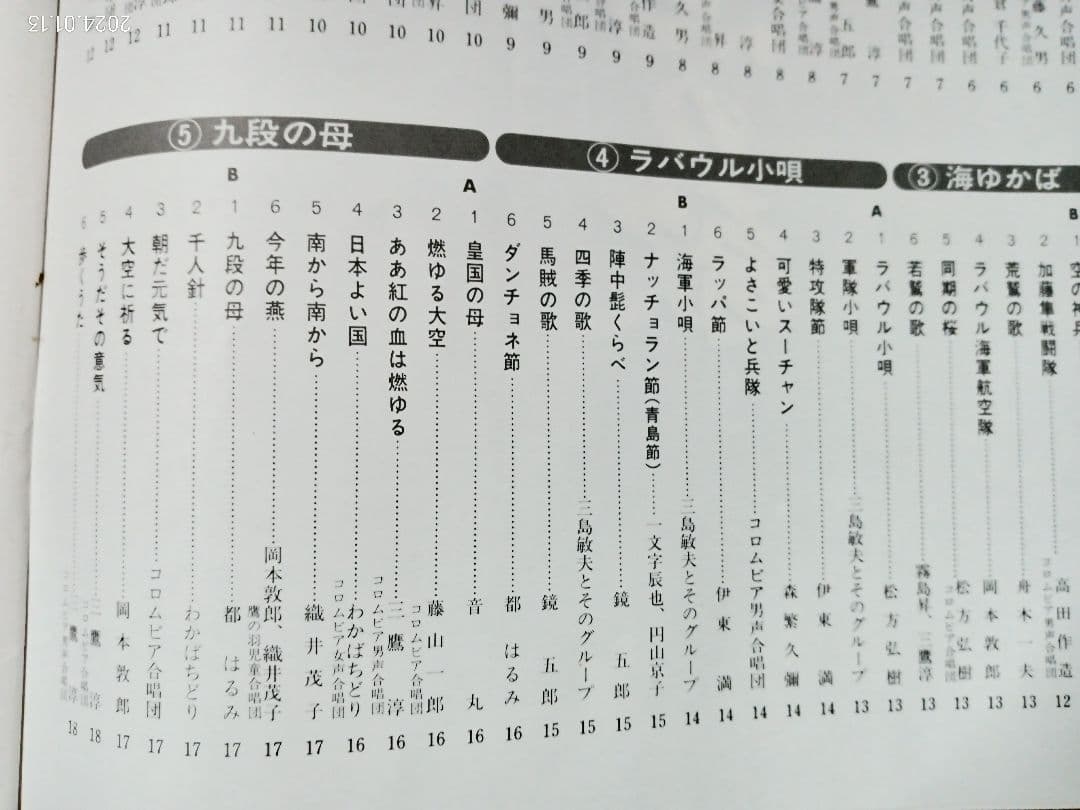 日本の軍歌　若鷲の歌　カセット１０巻と　陸海軍ラッパ集　陸海軍軍歌集　２巻