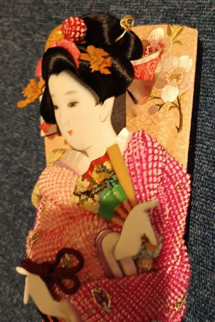羽子板　雛祭り　 鹿の子絞り　伝統工芸江戸押絵